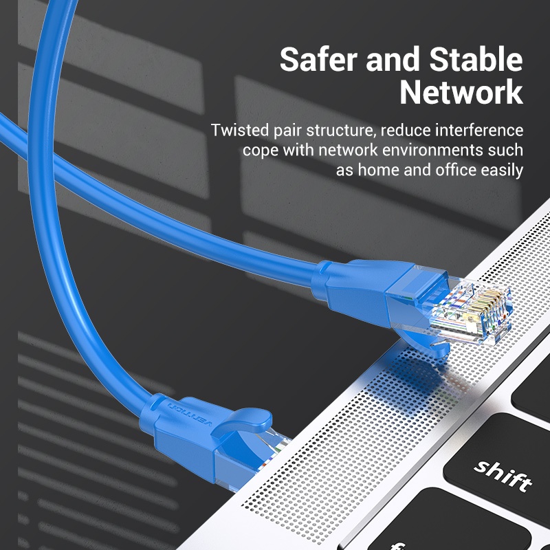 Vention สายอีเธอร์เน็ตสี Cat 6 สายเคเบิลเครือข่าย 4 สายแพทช์คู่บิด RJ45 อินเทอร์เน็ต UTP Cat6 สาย Lan สําหรับเราเตอร์แล็ปท็อป ราคา ถูกที่สุด ดีลบีเคเค แกลเลอรีภาพที่ 3