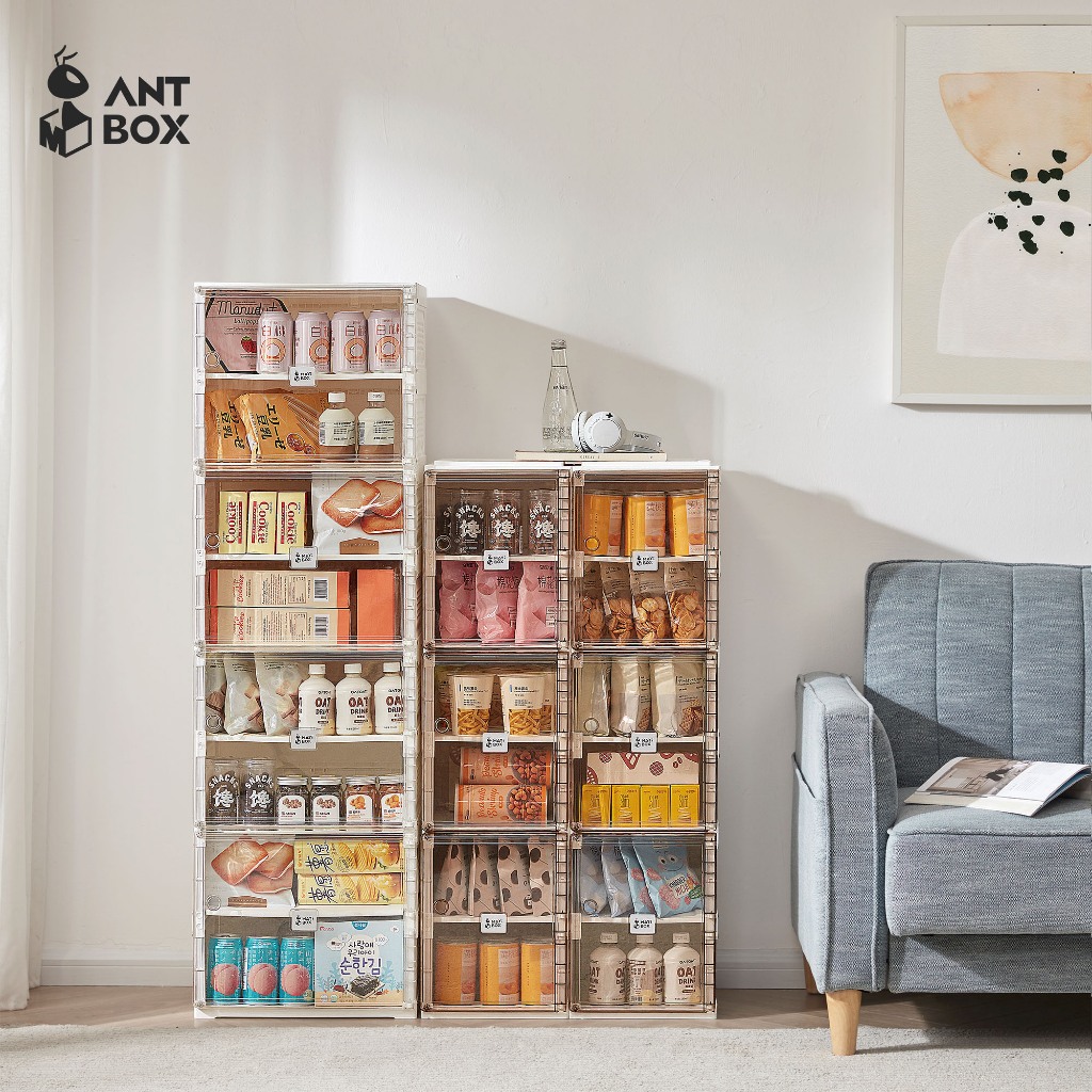 ANTBOX [พร้อมส่ง !! ] กล่องใส่รองเท้า 2 แถว ติดตั้งง่าย พับเก็บได้ มีหลายช่องเก็บ แข็งแรงทนทาน ประตู