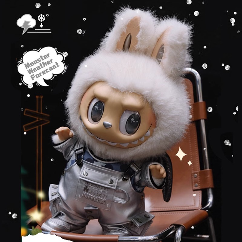 [ต้นฉบับ] Labubu58 ซม.ขนสัตว์สีขาว Zimomo2.0 Yin Sunny Angel หนังเงินเสื้อผ้าเด็กชุดอินเทรนด์เล่นรูป