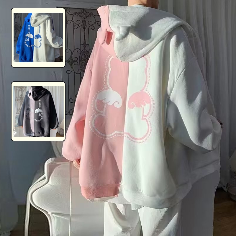 Eershenshi เสื้อแจ็คเก็ตเข้าชุดสีพื้นมีฮู้ดสำหรับผู้ชายรุ่นใหม่ยอดนิยม แขนยาวอินเทรนด์
