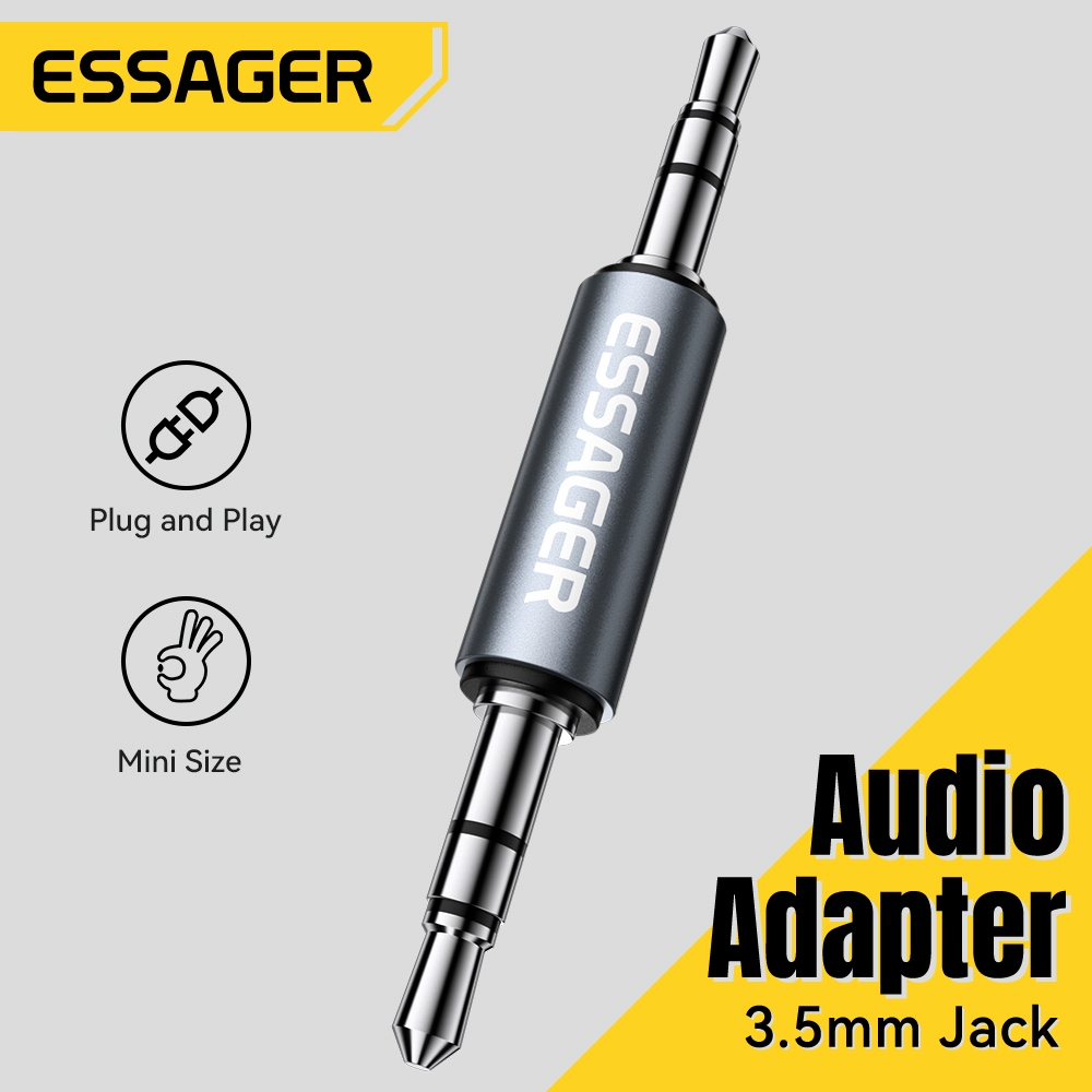 Essager อะแดปเตอร์เสียงแจ็ค Aux 3.5 มม. เชื่อมต่อเครื่องเสียงรถยนต์/หูฟัง