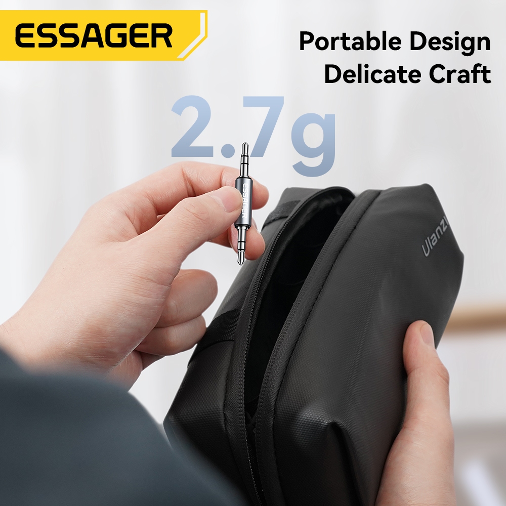 Essager อะแดปเตอร์เสียงแจ็ค Aux 3.5 มม. เชื่อมต่อเครื่องเสียงรถยนต์/หูฟัง