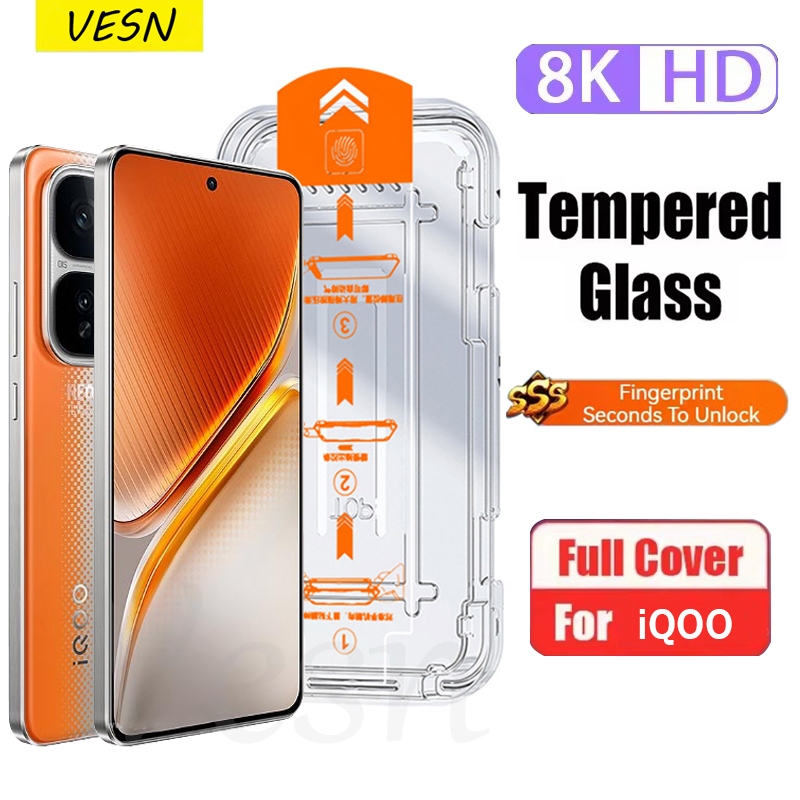 ติดตั้งง่ายเคลือบน้ำมันฟรีฝุ่นฟรีป้องกันหน้าจอสำหรับ VIVO iQOO 12 11 11s 10 9 8 5 Neo 10 9 8 7 6 5 SE 5s 3 Z9 Z9x Z8 Z8x Z7 Z7x Z6 Z6x Z5 Z5x Z3 Pro 4G 5G 2024