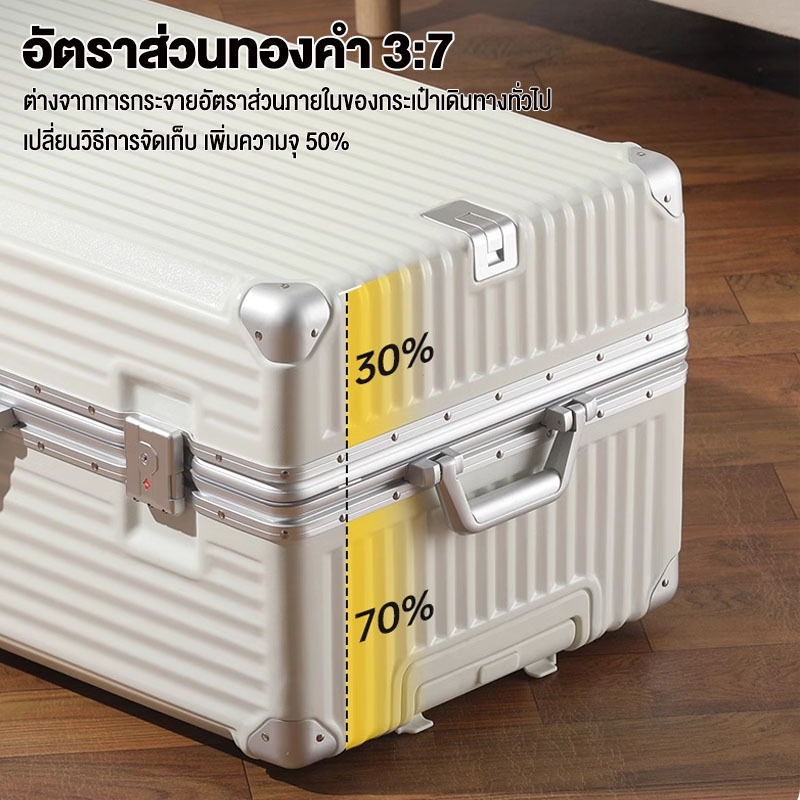 กระเป๋าเดินทาง พร้อมที่วางแก้ว USB TSA โครงอะลูมิเนียม แข็งแรง  Luggage 20 24 นิ้ว [พร้อมส่งในไทย]