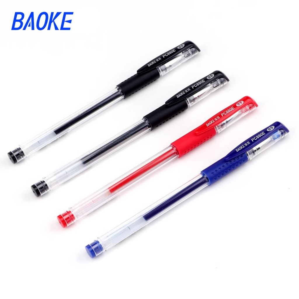 BAOKE ปากกาเจล มี3สี 0.5mm หัวปกติ/หัวเข็ม Classic 0.5 มม.(สีน้ำเงิน/แดง/ดำ) ปากกาหมึกเจ