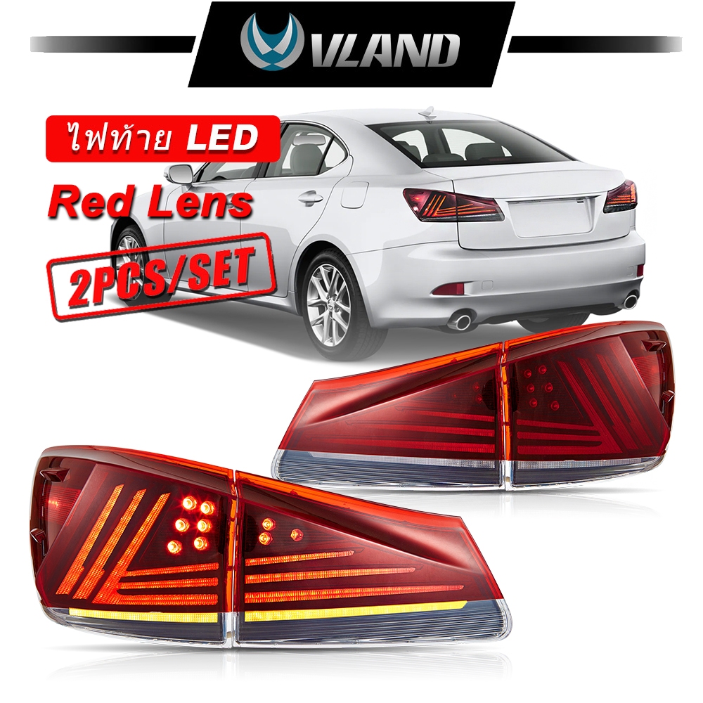 ไฟท้าย LED คู่พร้อมSequencetial & Animation สําหรับ 2006-2013 Lexus IS 2th Gen (XE20) IS250 IS350 IS