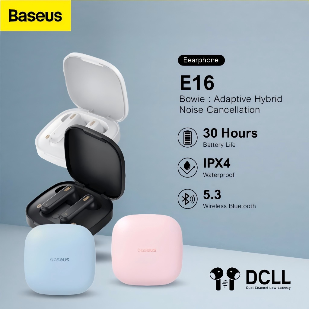 Baseus E16 หูฟังบลูทูธไร้สาย TWS 5.3 พร้อมแบตเตอรี่ IPX4 กันน้ํา 30 ชั่วโมง แอพระบุตําแหน่งโทรศัพท์