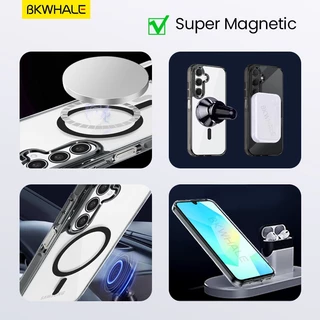 SAMSUNG BKWHALEแม่เหล็กโปร่งใสเคสโทรศัพท์สําหรับSamsung Galaxy A57 A16 A17 A26 A36 A37 A56 A55 S25FE A15 4G 5G S24FE S23FE S24 + S25 + S26 S23 FEสี