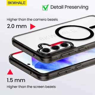 SAMSUNG BKWHALEแม่เหล็กโปร่งใสเคสโทรศัพท์สําหรับSamsung Galaxy A57 A16 A17 A26 A36 A37 A56 A55 S25FE A15 4G 5G S24FE S23FE S24 + S25 + S26 S23 FEสี