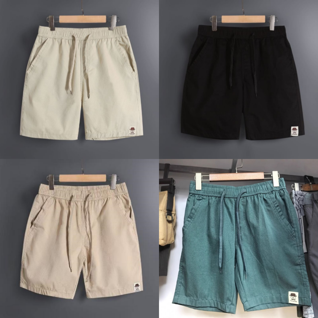 ProMan-กางเกงขาสั้นผู้ชาย  สีล้วน  เรียบง่าย  แบบหลวม ระบายอากาศได้ดี