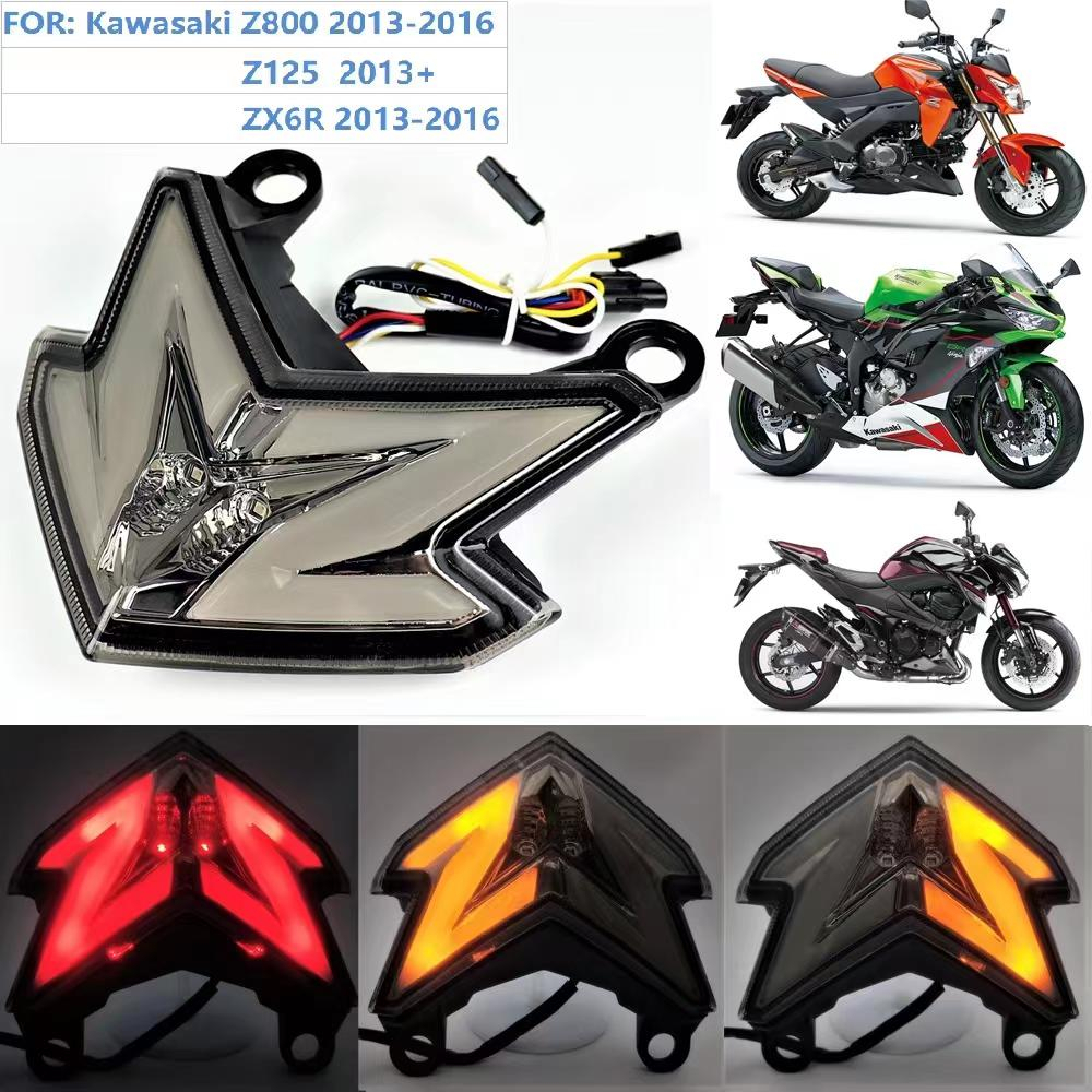 Super Bright LED ไฟเบรคไฟท้ายสําหรับ KAWASAKI Z125/Pro 2013-2022 Z800 ZX6R NINJA 2013-2016 อุปกรณ์เสริมรถจักรยานยนต์ไฟท้ายหยุดแสง
