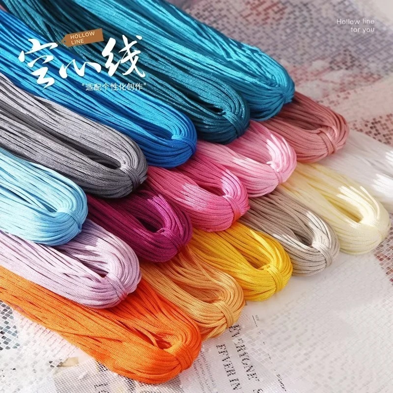 ด้ายไหมถักมือ แบบรูกลวง สไตล์จีน สําหรับทํางานฝีมือ DIY 50g ไหม ปัก ครอสติช ไหมปักครอสติช