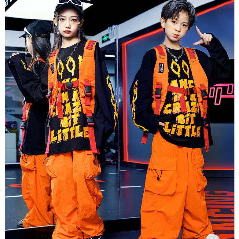 15-75KG ชุดเต้นเด็ก ฮิปฮอป เด็กผู้ชาย ชุด cover dance ชุดเ เด็กผู้หญิง แจ๊สดนเซอร์ ชุดเต้นเท่ๆ cover