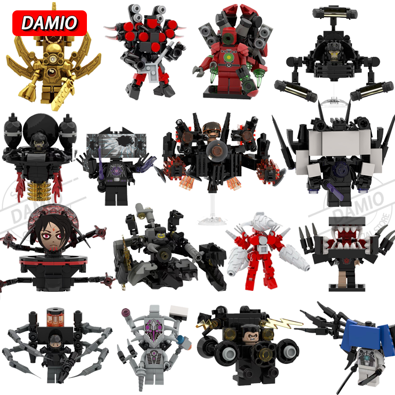 ห้องน้ํา Minifigure Skibidi ห้องน้ําใช้งานร่วมกับ Titan Monitor Audioman TV Man Building Block ของเล่น [B0374]