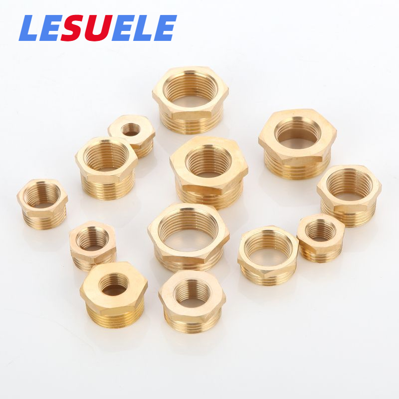 อุปกรณ์ท่อ เล็กซู 1 / 8 "1/4" 3 / 8 "1/2" 3/4 "เกลียวตัวผู้กับตัวเมียทองเหลืองท่อลดบูชท่อทองแดงเชื่อมต่อ