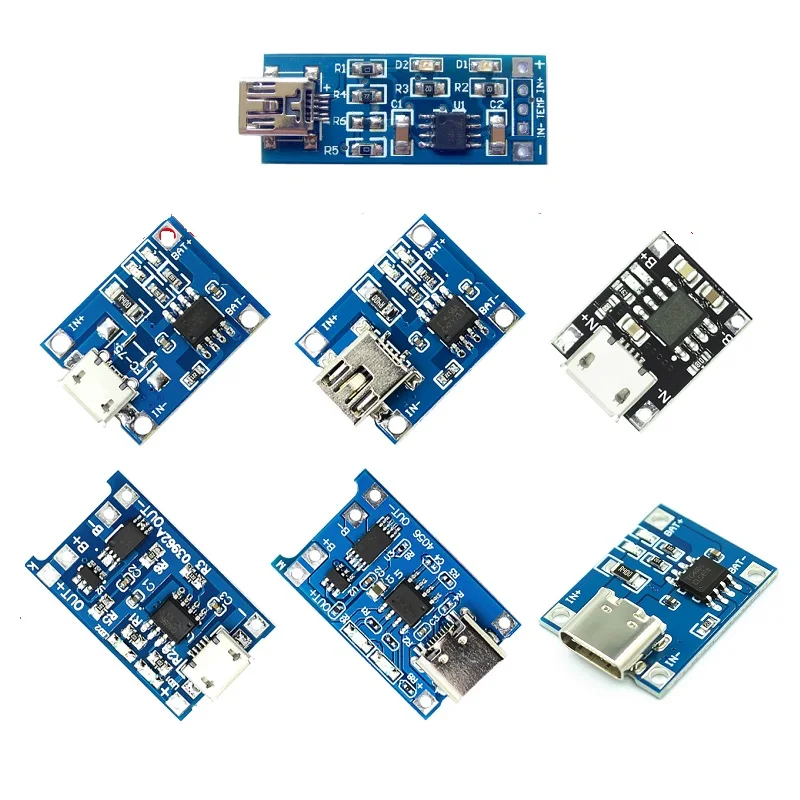 10 ชิ้น/tp4056|18650 แบตเตอรี่ลิเธียม 3.7v 3.6V 4.2V แบตเตอรี่ลิเธียมชาร์จ 1A Overrush Overdischarge Protection