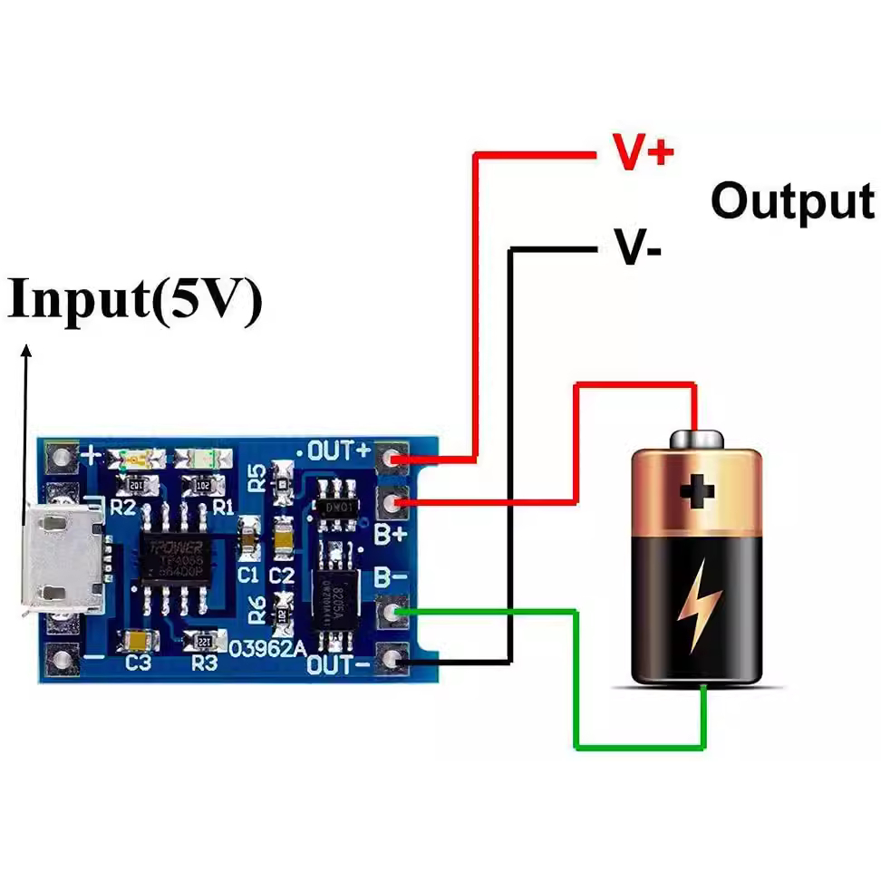 10 ชิ้น/tp4056|18650 แบตเตอรี่ลิเธียม 3.7v 3.6V 4.2V แบตเตอรี่ลิเธียมชาร์จ 1A Overrush Overdischarge Protection