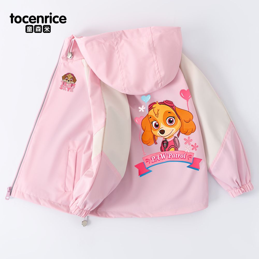 paw patrol เสื้อแจ็กเก็ตลําลอง มีฮู้ด แฟชั่นฤดูใบไม้ผลิ และฤดูใบไม้ร่วง สําหรับเด็กผู้หญิง