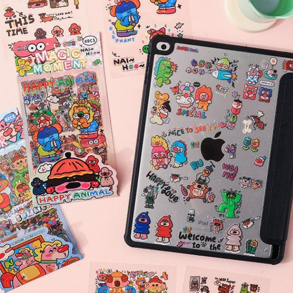 4 แผ่น สติกเกอร์สัตว์น่ารักชุด Kawaii ใส PET การ์ตูนตกแต่ง Scrapbooking อุปกรณ์สําหรับ Bullet Journaling ไดอารี่ DIY ศิลปะหัตถกรรมอัลบั้ม Planner Junk ราคา ถูกที่สุด ดีลบีเคเค