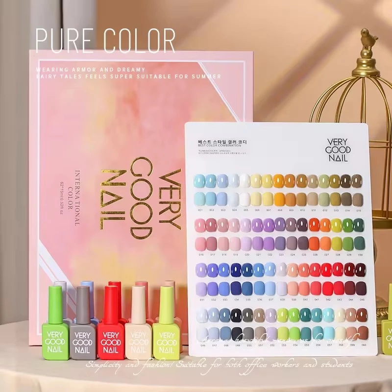 พร้อมส่ง สีเจล VERY GOOD NAIL 60สี 1ชาตแถมท็อปกับเบสและชาตสี ทาเล็บ (ขนาด15ml)