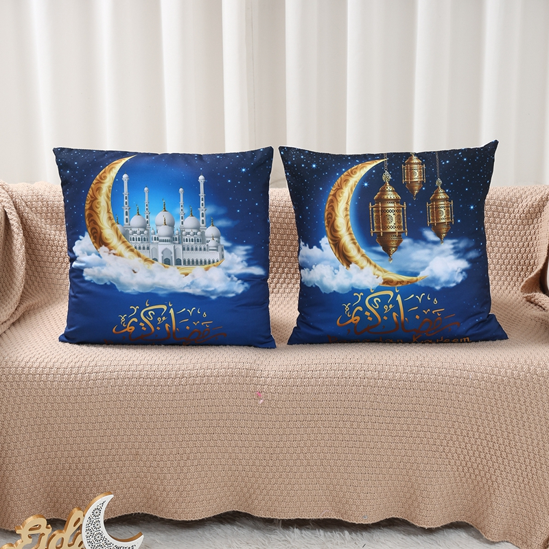 45*45 ซม.รอมฎอน Kareem Moon เบาะรอมฎอนตกแต่งสําหรับ Home EID MUBARAK หมอน Hari Raya ตกแต่ง 2025 ตกแต่งบ้านอิสลามมุสลิม Partyneeds Party Supplies - รูปที่ 2