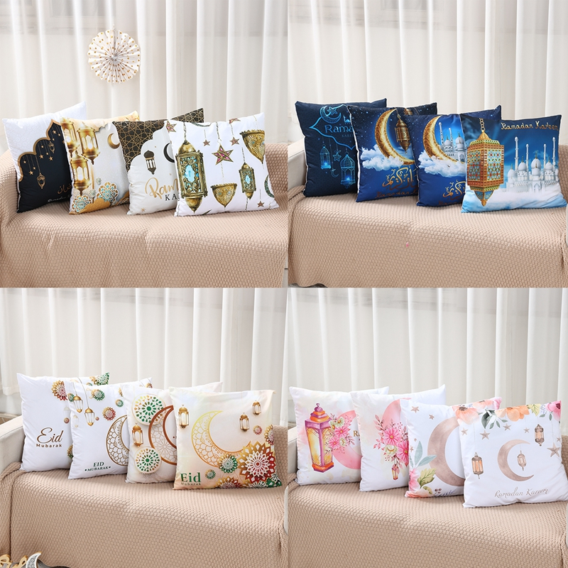 45*45 ซม.รอมฎอน Kareem Moon เบาะรอมฎอนตกแต่งสําหรับ Home EID MUBARAK หมอน Hari Raya ตกแต่ง 2025 ตกแต่งบ้านอิสลามมุสลิม Partyneeds Party Supplies