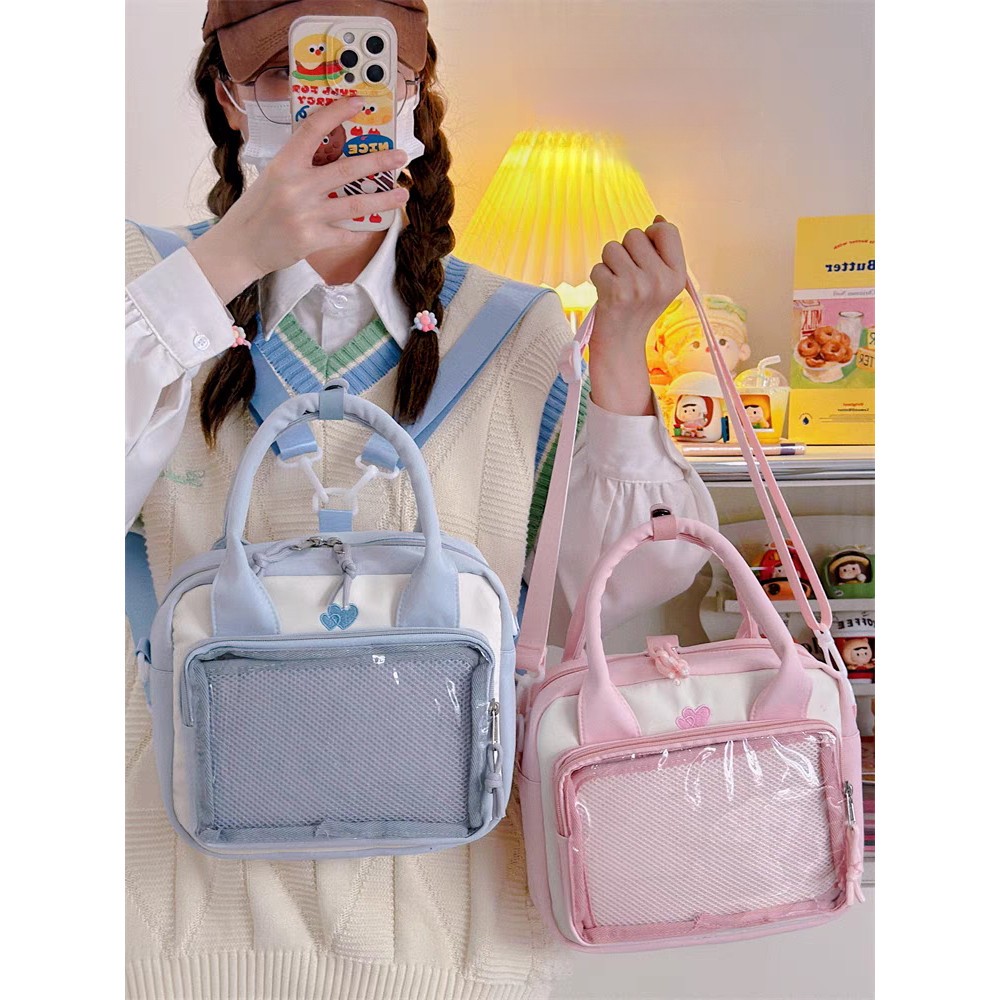 ผู้หญิง Ita กระเป๋าน่ารัก DIY อะนิเมะป้ายไหล่กระเป๋า JK ชุด Crossbody กระเป๋าแฟชั่นทุกวันกระเป๋าถือ