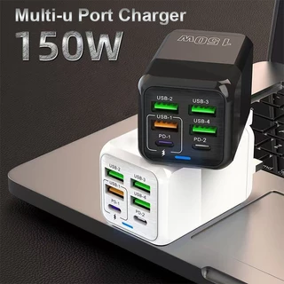 [1 ปี ] ที่ชาร์จ หัวชาร์จเร็ว ที่แบต 150W ชาร์จเร็ว3.0 6พอร์ต USB Fast Port Charger รองรับทุกรุ่น