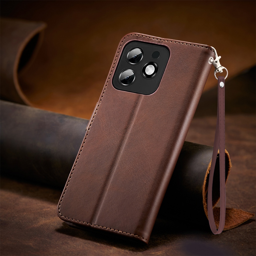 สําหรับ OPPO Realme C63 RMX3939 หนังกระเป๋าสตางค์ป้องกันกันกระแทกเคสโทรศัพท์