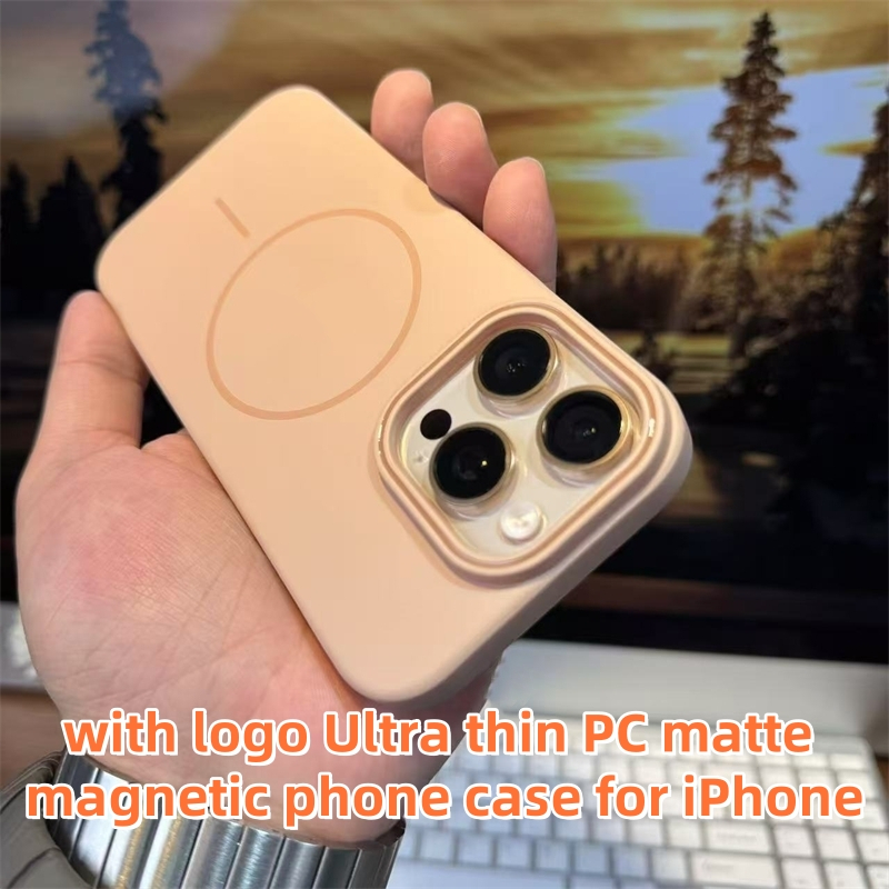 พร้อมโลโก้Luxury Ultra thin skin-feel PC Matteเคสโทรศัพท์แม่เหล็กสําหรับiPhone 16 15 14 13 12 11 Pro max 14 15 16 Plusกรณีความงามกันกระแทกความสูงป้องกันกล้อง