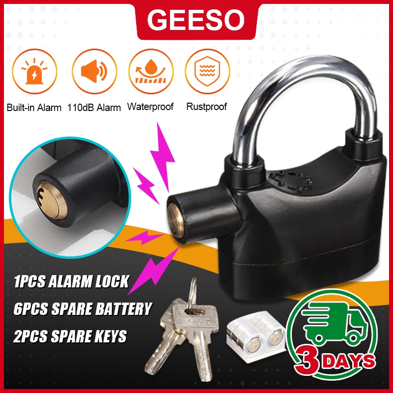 GEESO Alarm Lock Anti Theft Security System Padlock 防
