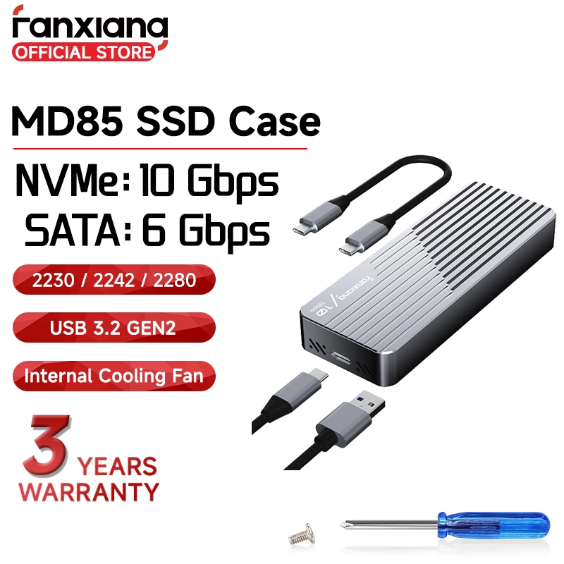 Fanxiang MD85 M.2 SATA NVMe SSD สําหรับพัดลม USB Adapter Reader