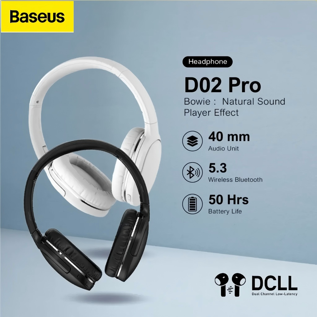 Baseus D02 Pro หูฟังแฮนด์ฟรีบลูทูธ สําหรับ Iphone Xiaomi Portable Earphone Bluetooth 5.0 Headset Ste