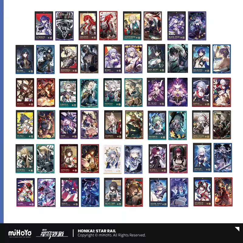 Sunsyea Honkai Star Rail Official Merch miHoYo Original Authentic Theme Series การ์ด Dan Heng JIng Liu Sele Huo Argenti Blade Black Swan Dr.Ratio Fu Xuan Huo JIng หยวน
