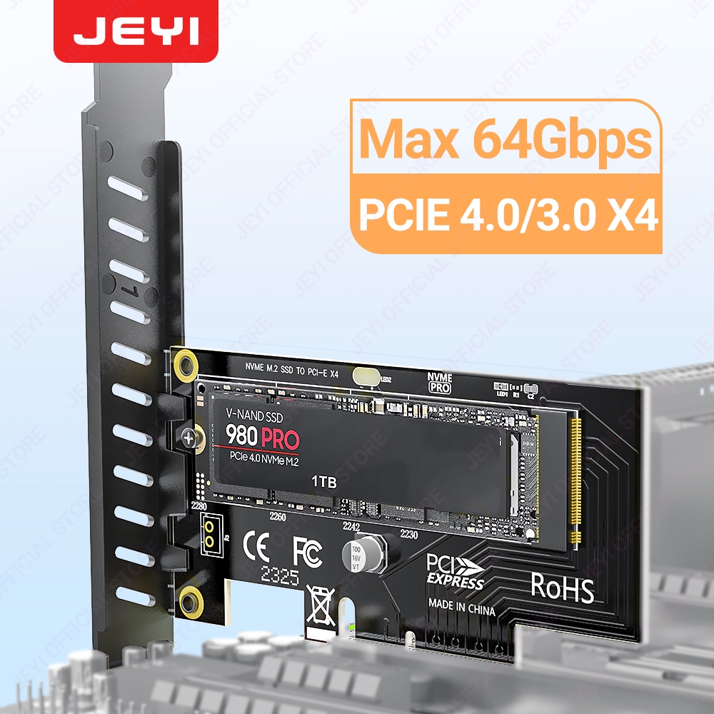 Jeyi Adapter sk4 3.0 x4 การ์ดอะแดปเตอร์ M.2 NVME SSD เป็น PCIE 4.0 X1 2280 SSD PCIE X1 สําหรับเดสก์ท็อป PC PCI-E GEN4 16Gbps Full Speed SK1