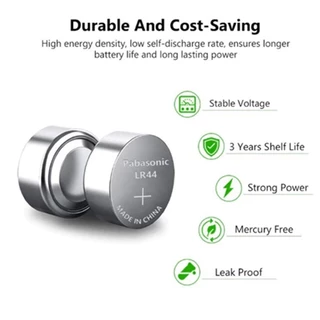 Panasonic 1.5V เซลล์ปุ่ม LR41/LR44/LR1130 แบตเตอรี่อัลคาไลน์ เหมาะสําหรับรีโมทคอนโทรลรถยนต์ เครื่องคิดเลข รถของเล่น นาฬิกา เครื่องชั่งอิเล็กทรอนิกส์ขนาดเล็ก