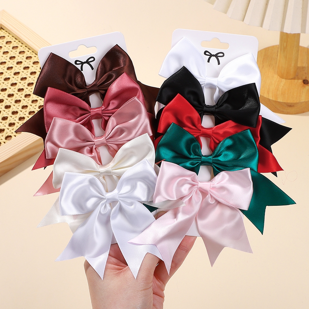 1pc ขายส่ง 4.52 "เด็ก Bows กิ๊บติดผมสําหรับเด็กหญิงสีทึบ Hairpins Barrettes Handmade Headwear เด็กวัยหัดเดินอุปกรณ์เสริมผม