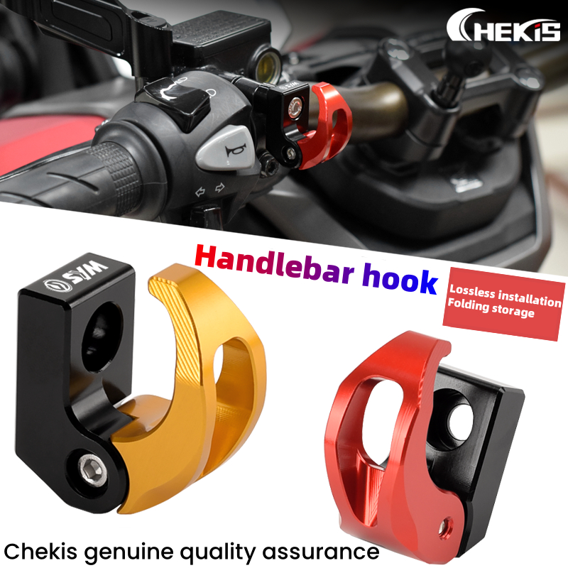 Chekis ดัดแปลง Handlebar ตะขอพับได้กระเป๋าเป้สะพายหลังชั้นวางหมวกกันน็อคสําหรับ SYM GPX DZ3 DRONE 15
