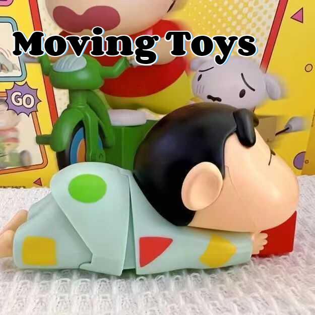 Crayon Shin Chan รูปย้ายของเล่นตุ๊กตาอะนิเมะน่ารักอินเทรนด์ Clockwork ตุ๊กตา Playable Action Figure ของเล่นเดสก์ท็อปสําหรับเด็ก