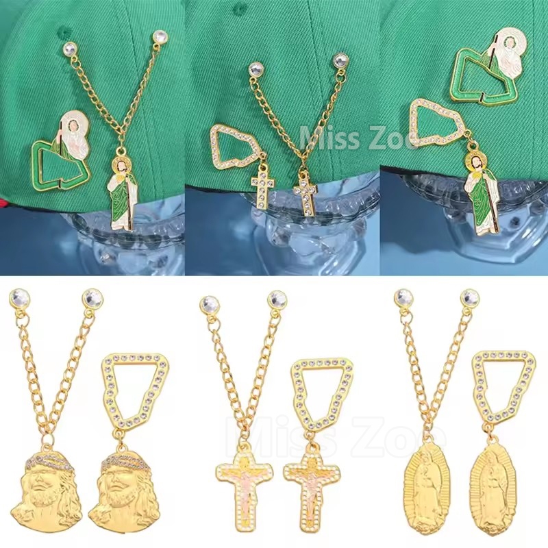 Diy หมวกโลหะเม ็ กซิกันโซ ่ เข ็ มกลัด Pins The Cross of Jesus เข ็ มกลัดหมวกอุปกรณ ์ เสริมของขวัญ