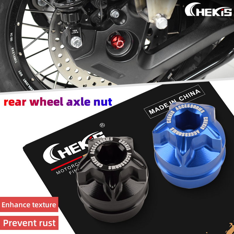 Chekis ดัดแปลงเพลายางหลังป้องกันสนิมน็อตป้องกันล้อหลังอุปกรณ์เสริมฝาเกลียวตกแต่ง for SYM GPX DRONE 1