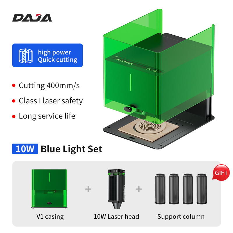 Daja V1 10W เครื่องแกะสลักเลเซอร์ Handmade Studio เดสก์ท็อปเครื่องแกะสลักเลเซอร์สแตนเลสไม้แกะสลัก DIY304 ผ้าเหล็กแกะสลักที่กําหนดเอง