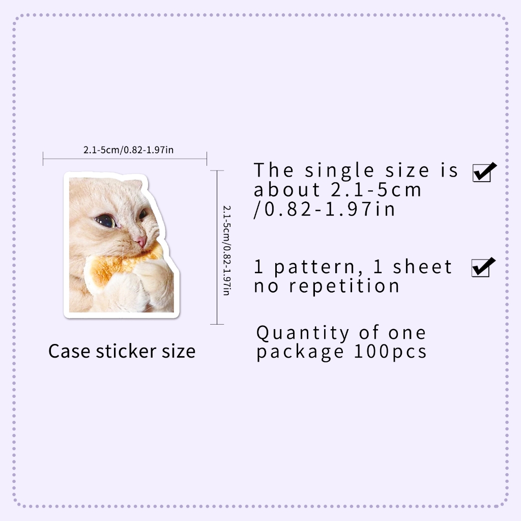 100 ชิ้นแมวตลก มีม ทําเอง สร้างสรรค์สติกเกอร์กันน้ําสําหรับโทรศัพท์แล็ปท็อปหมวกกันน็อคสติกเกอร์กราฟฟิตีสเก็ตบอร์ดสติกเกอร์รถ - รูปที่ 6