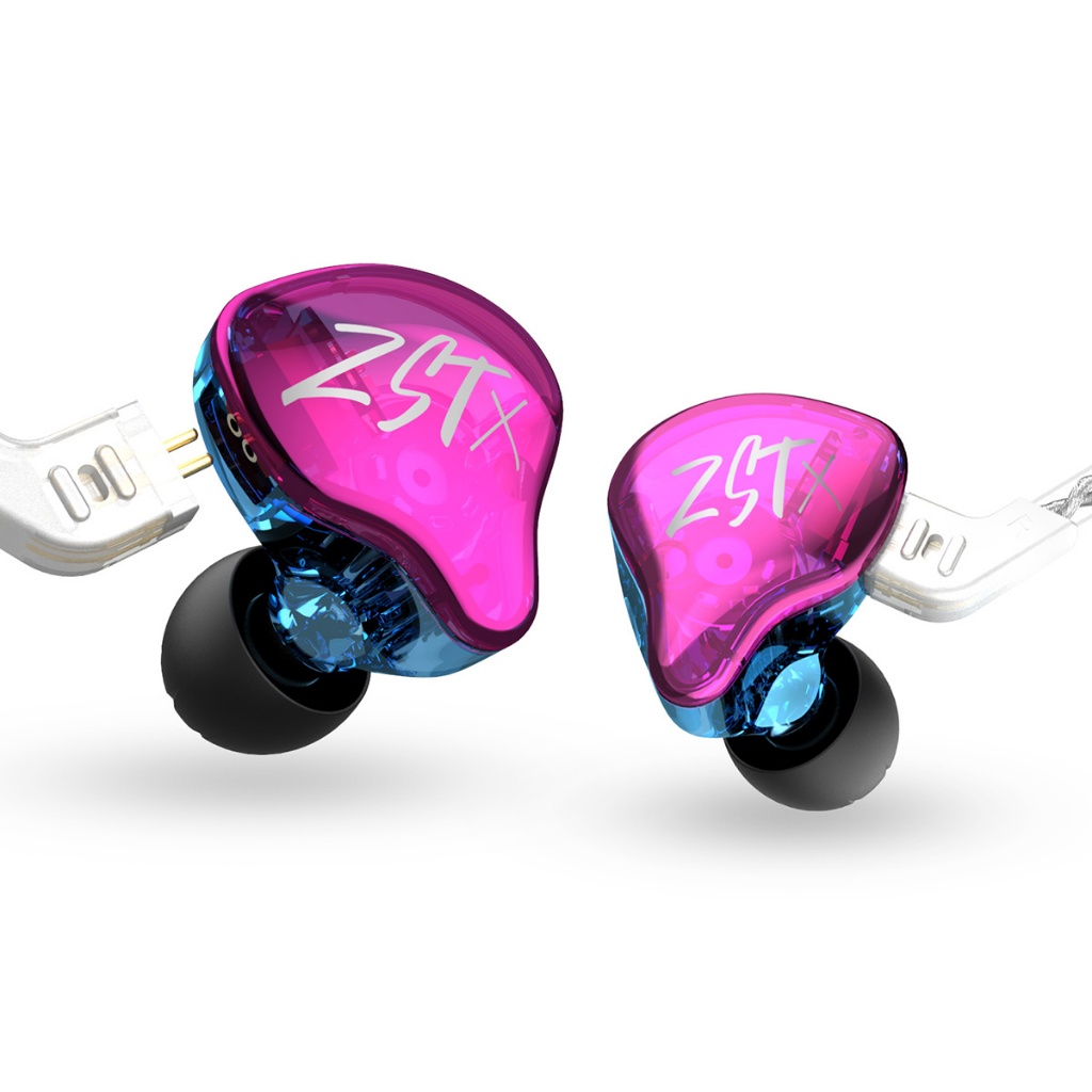 Kz ZST X หูฟังชนิดใส่ในหู,อัพเกรดแบบไดนามิก Hybrid Dual Driver ZTX หูฟัง, HiFi สเตอริโอ IEM หูฟังแบบ