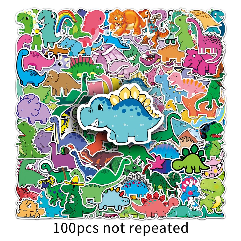 ตลก100ชิ้นไดโนเสาร์น่ารักสติกเกอร์สําหรับ ทําเอง เคสโทรศัพท์แล็ปท็อปหมวกกันน็อครถกราฟฟิตีกันน้ําตกแต่งของขวัญ