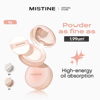 Mistine Loose Powder Setting Powder Natural Look Matte Finish Waterproof Long-lasting Oil control Moisturizing 8g