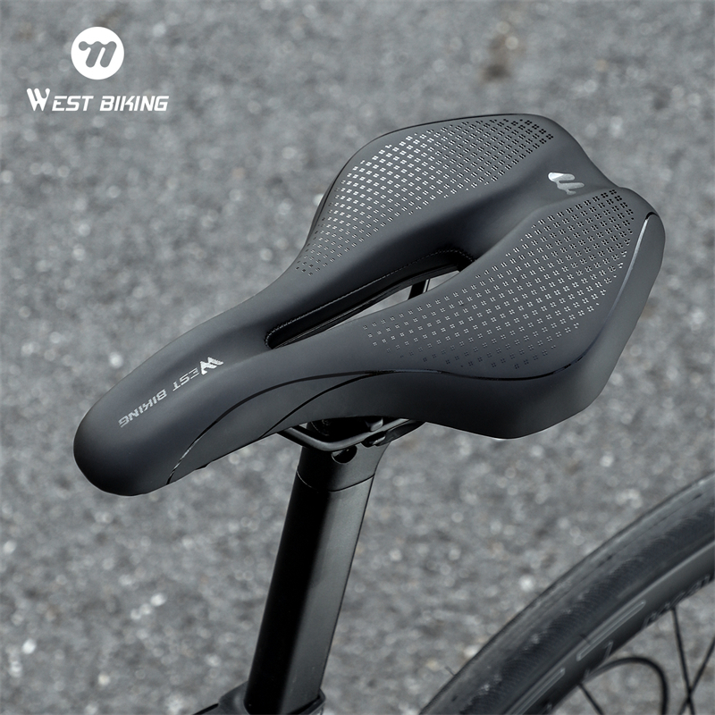 WEST BIKING จักรยานที่นั่งอานจักรยานเสือภูเขาเบาะสบาย Hollow Breathable การแข่งขันขี่จักรยานจักรยานอุปกรณ์เสริม