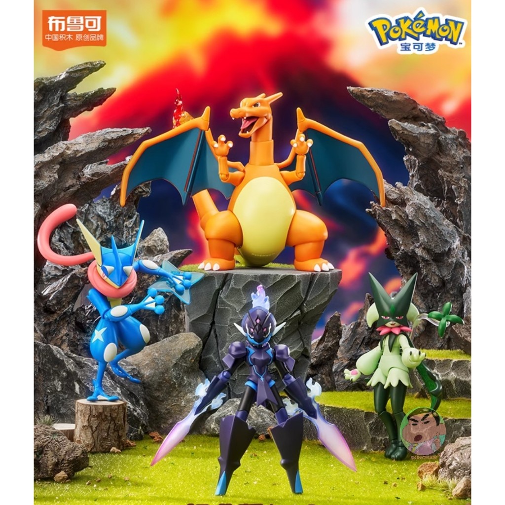 ชุดโมเดล Buluke Blokees Pokémon ClassicL Charizard & Meowscarada & Ceruledge & Greninja