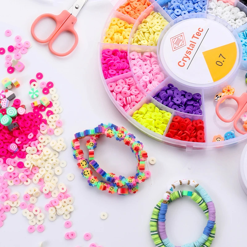 8 รูปแบบสร้อยข้อมือลูกปัดดินทําชุด Seed ตัวอักษร DIY Art Craft ลูกปัดชุด Charms สําหรับเครื่องประดับทํางานฝีมือของขวัญ