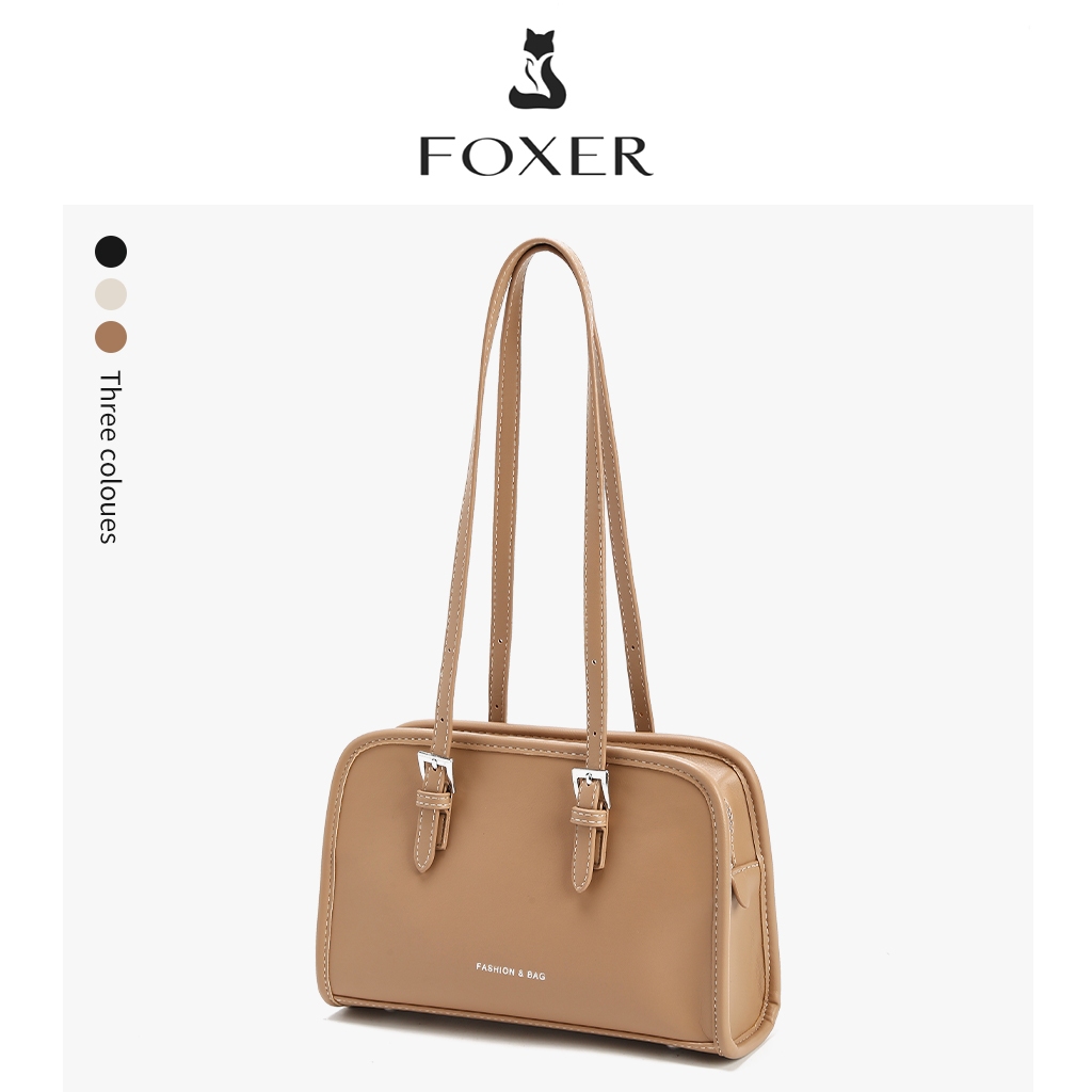 FOXER กระเป๋าสะพายสําหรับผู้หญิง กระเป๋าแฟชั่นใต้วงแขน สายสะพายไหล่ปรับได้ กระเป๋าสี่เหลี่ยมเล็ก